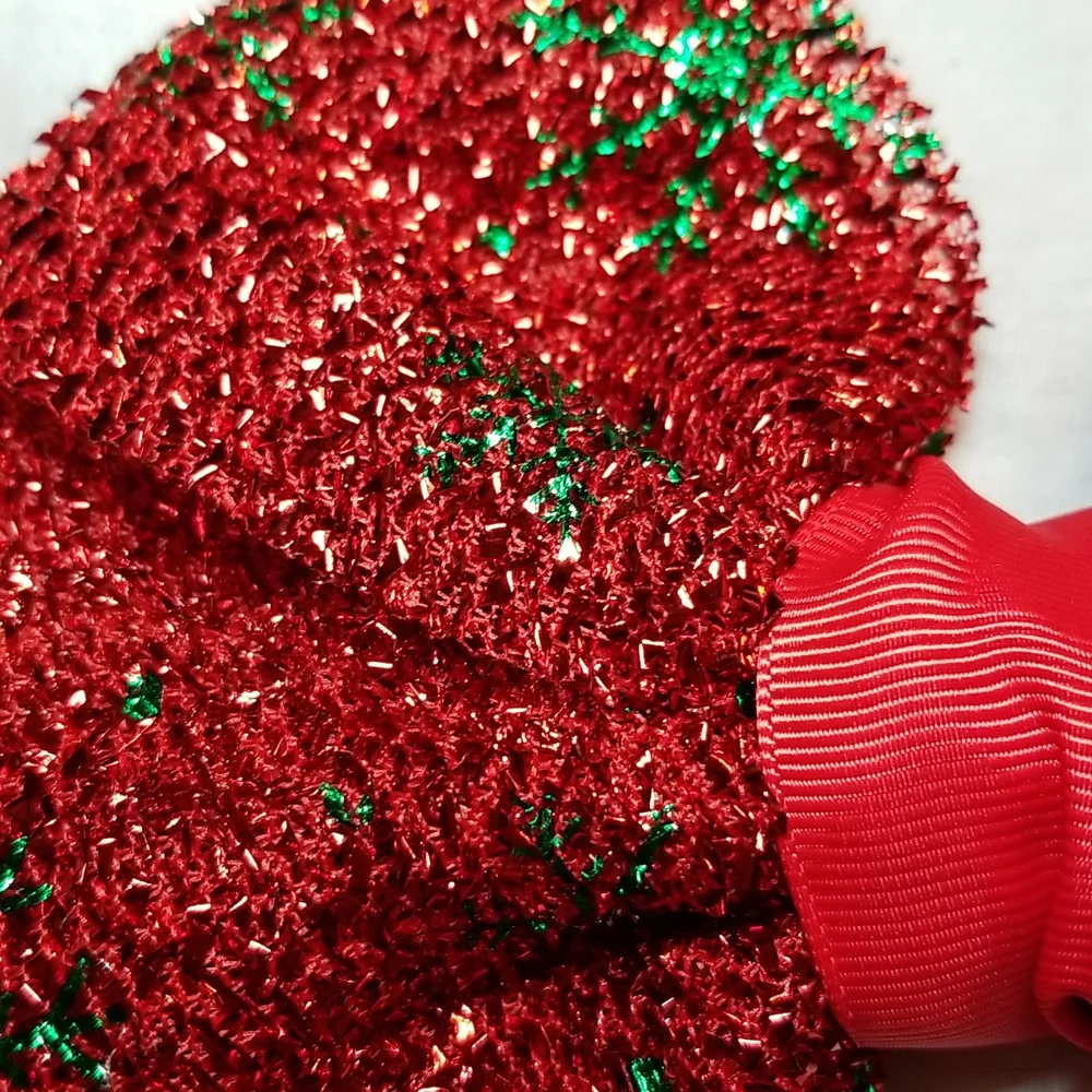 HOLIDAY HAIR BLING FASCINATOR SANTA HAT GLITTER BOW SET OF CHRISTMAS TREE RIBBON